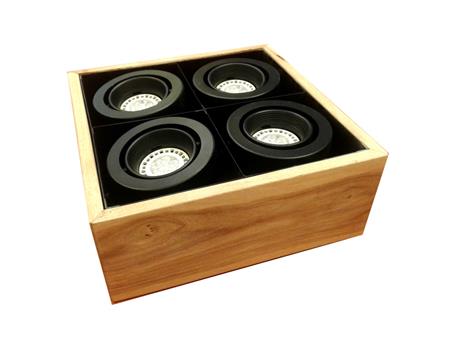Osado plafón de madera 4 luces